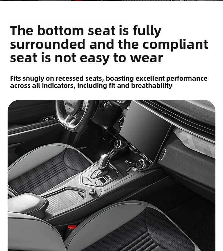 Universal Sporty Seat Luxury Car Seat Full Cover Perforated Breathable Leather Sedan SUV. Cushion Car Seat Full Cover Protection