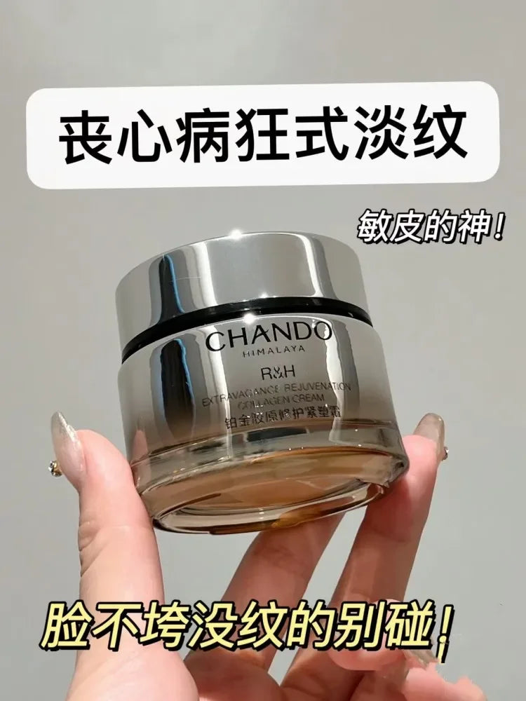 Original CHANDO Face Cream Platinum Collagen Repair Firming Cream Moisturizing Soothing Firming Double Collagen Skincare Beauty