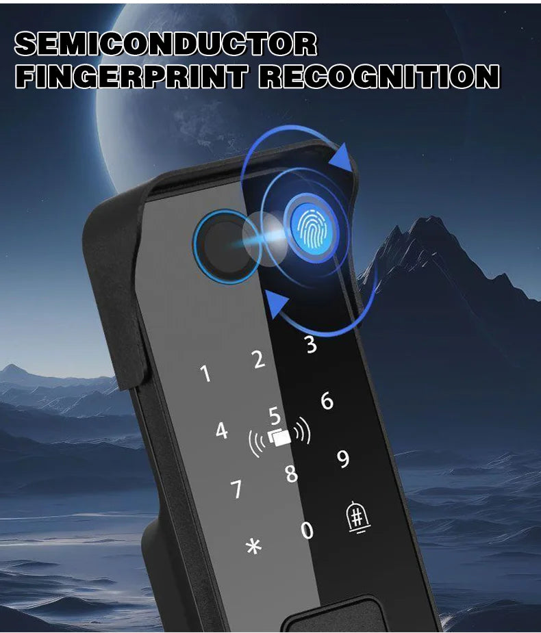 Tuya Bluetooth-compatible App Waterproof Fingerprint Smart Door Lock Gate Password RFID Card Rim Bolt Lock Electronic Door Lock