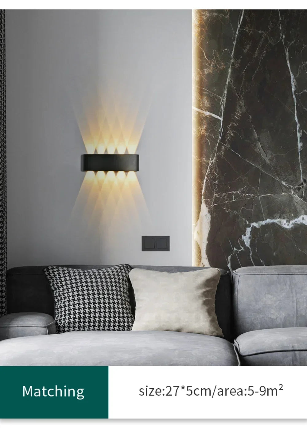 Waterproof Outdoor LED Wall Light for Garden Patio Balcony Warm White Weatherproof