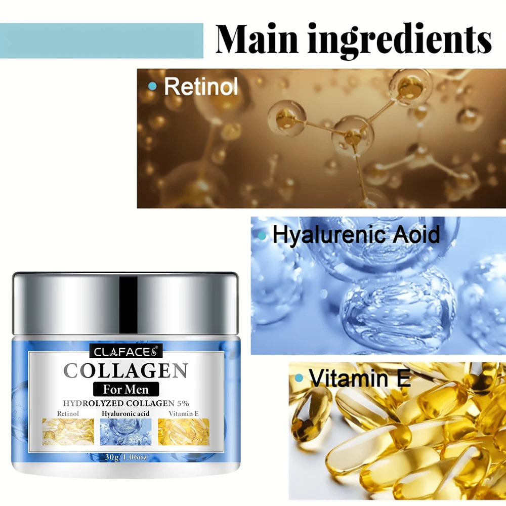 Smooth Wrinkle Cream for Men Remove Face & Neck Wrinkles Firming Moisturizing Skin Retinol Face Cream Younger Facial Treatment