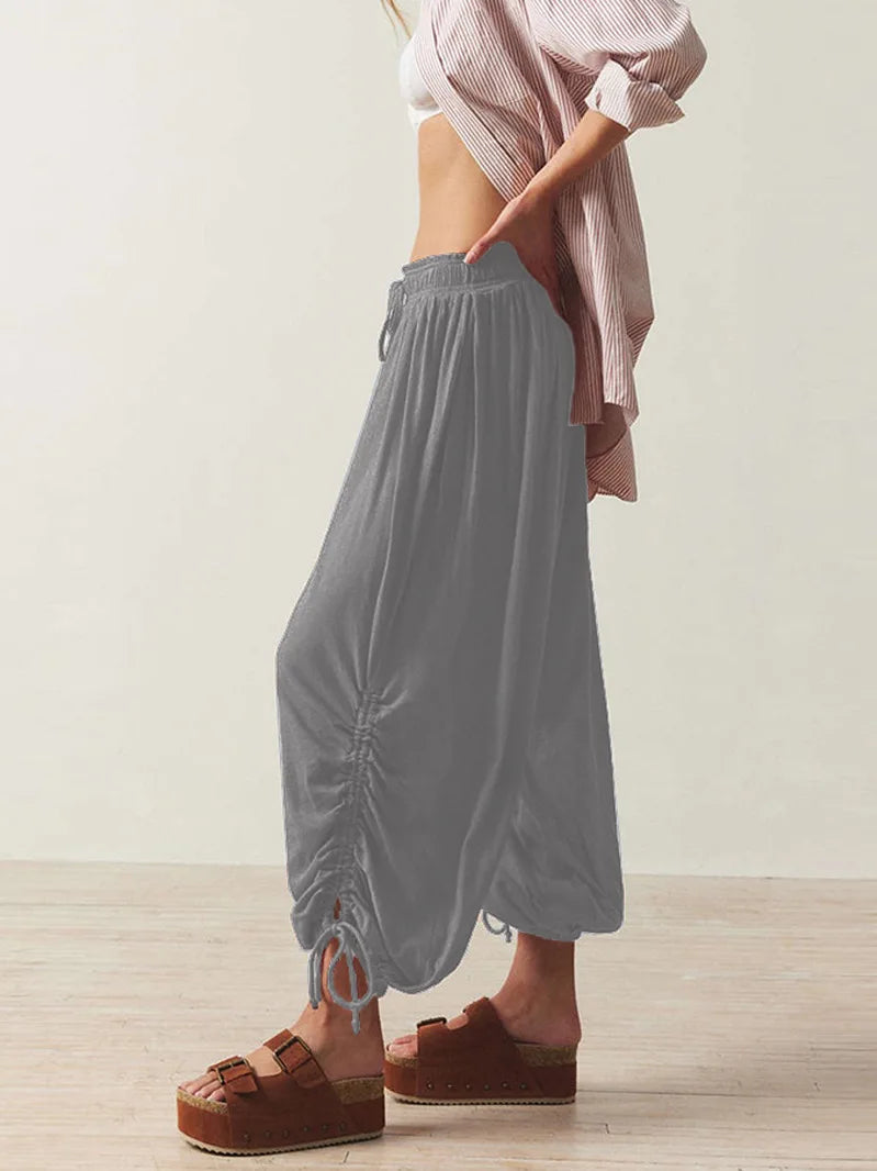 2026 New Drawstring Lantern Pants Women's Casual High Waist Loose Trousers Spring Summer Fashion Streetwear Female Joggers Pants