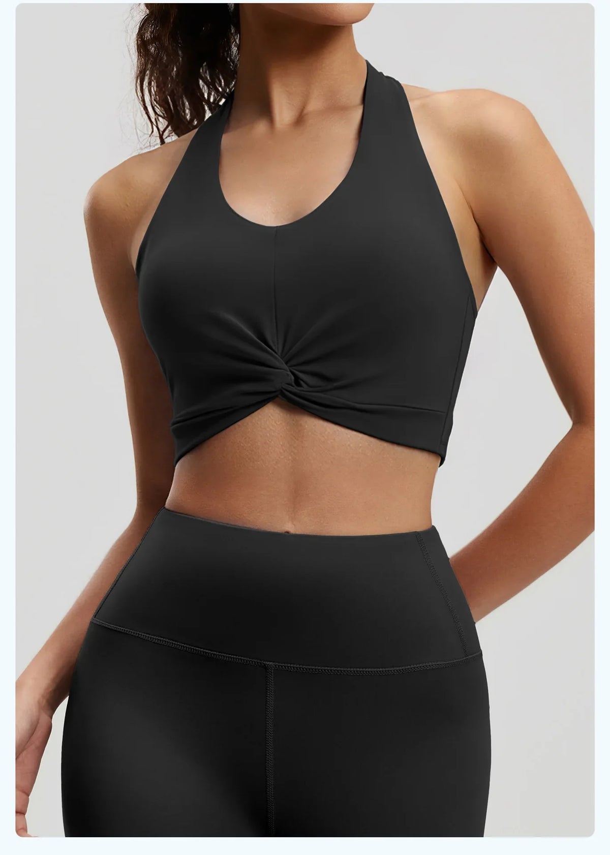 2026 NEW Women's High Elastic Breathable Yoga Vest Neck Back Sports Underwear Double-Sided Brocade with Detachable Chest Pad