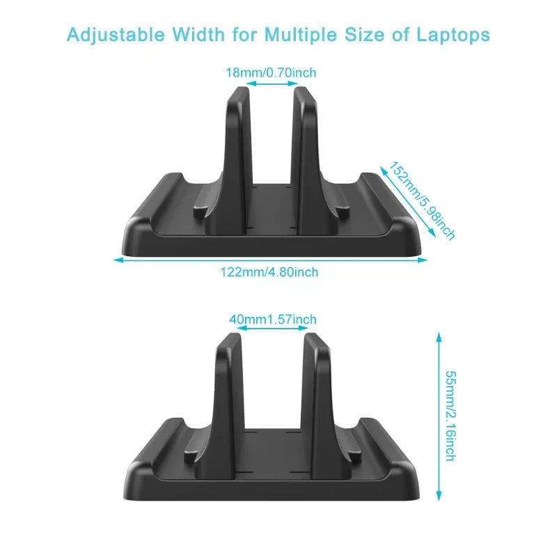 Universal Vertical Laptop Stand 3Slots Desk Laptop Holder Portable Laptop Docking Station Stand Adjustable Desktop Notebook Dock