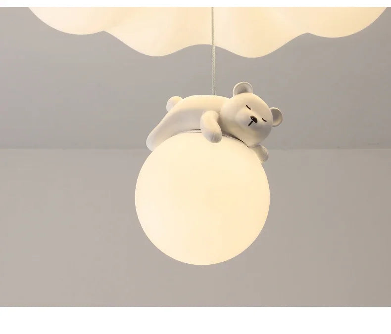 Modern Bear Cream Ceiling Lights Modern Lighting Creative Simple Lamps Living Room Bedroom Lustres Luminaria Decoration Lamparas