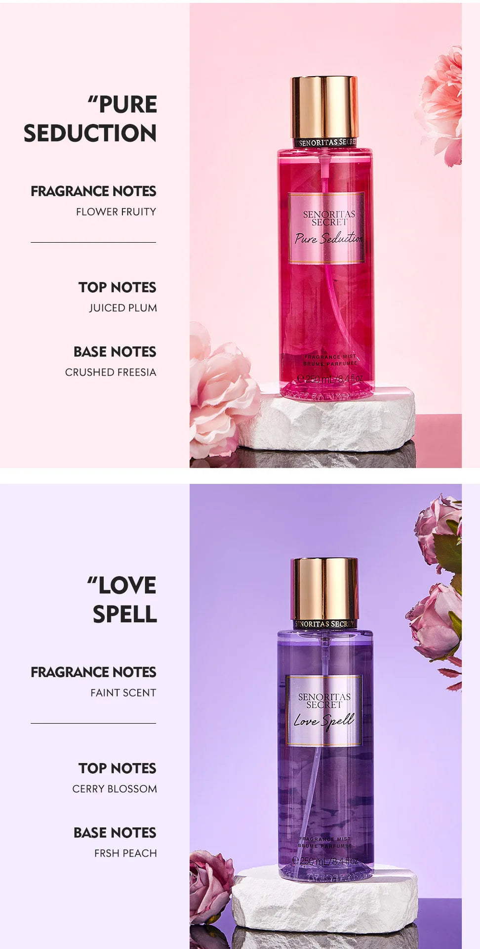 Thai Flower Fruit Perfume Vanilla Fragrance for Women Long-lasting Date Scent Good Girl Parfume Body Spray Floral Mist 250ml