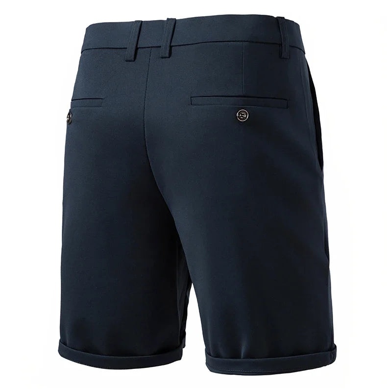 Dress Shorts Men Quick Dry Casual Bermuda Shorts Summer Ice Silk Cooling Business Zipper Fly Formal Shorts Men Work Wear Office