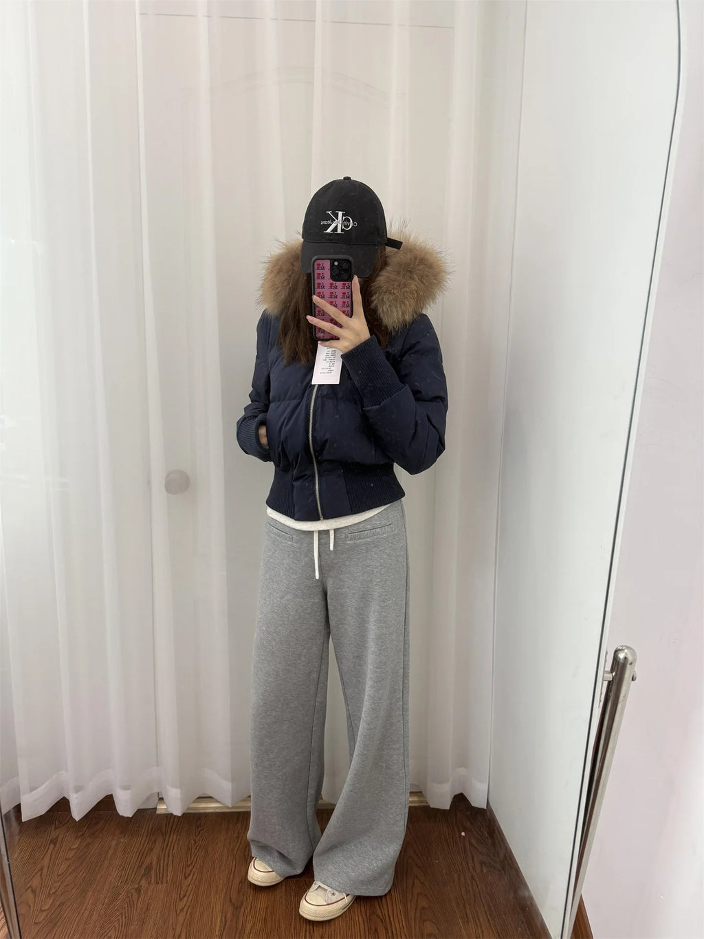 Winter New Women's Faux Fur Hooded Thick Padded Coat Slim Waist Short Cotton Jacket Sweet Style Warm Outerwear Parka