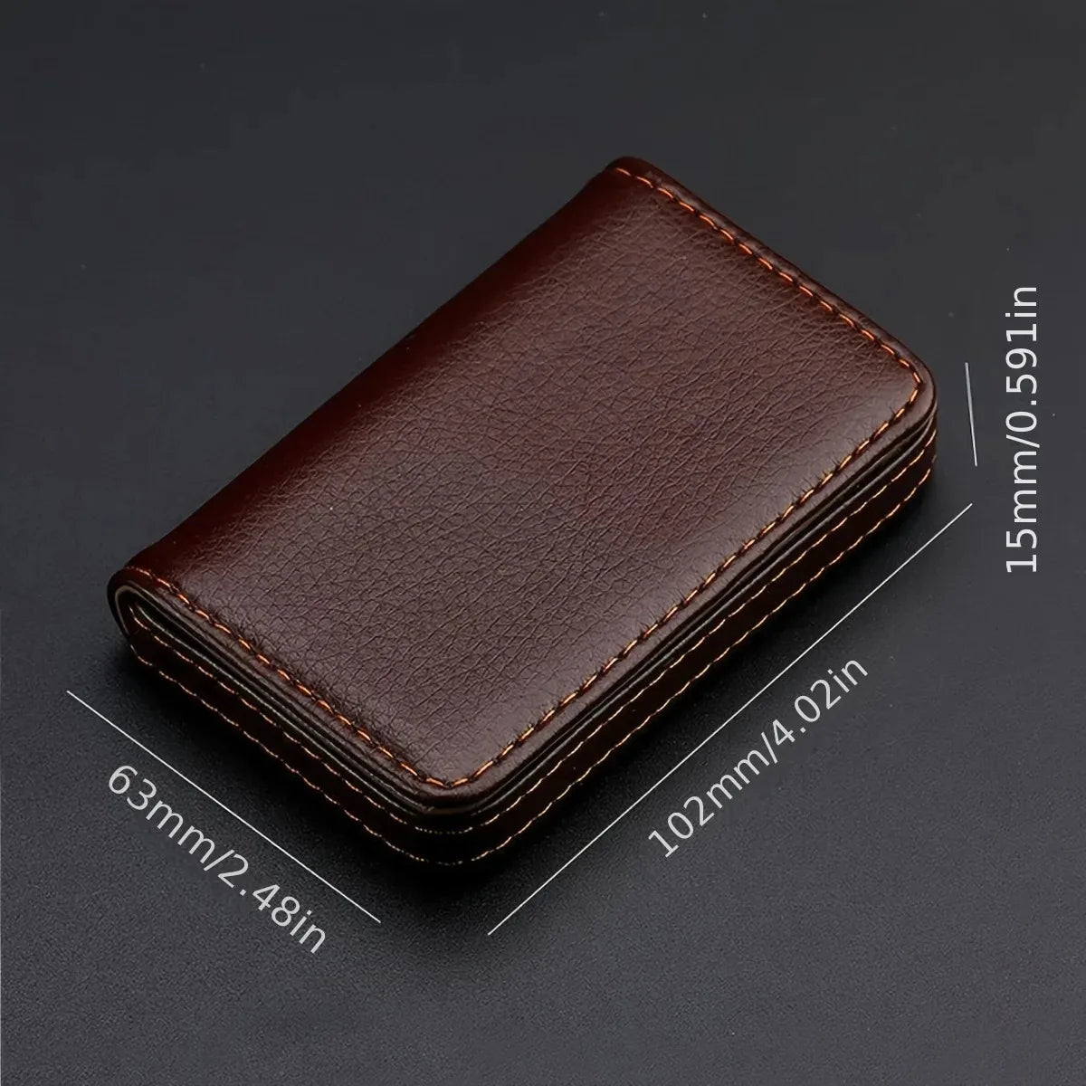 Portable PU Leather Business Card Holder Case with Magnetic Buckle Large Capacity Name Card Holder Bank Credit Card Box
