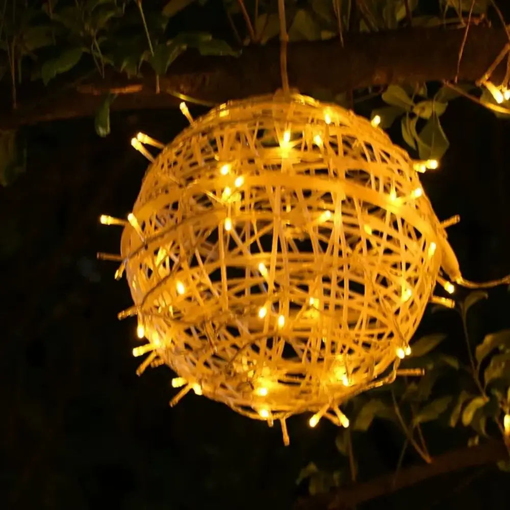 New 20CM Hanging Light LED Light Multiple Colors Rattan Ball LED Fairy Light String Tree