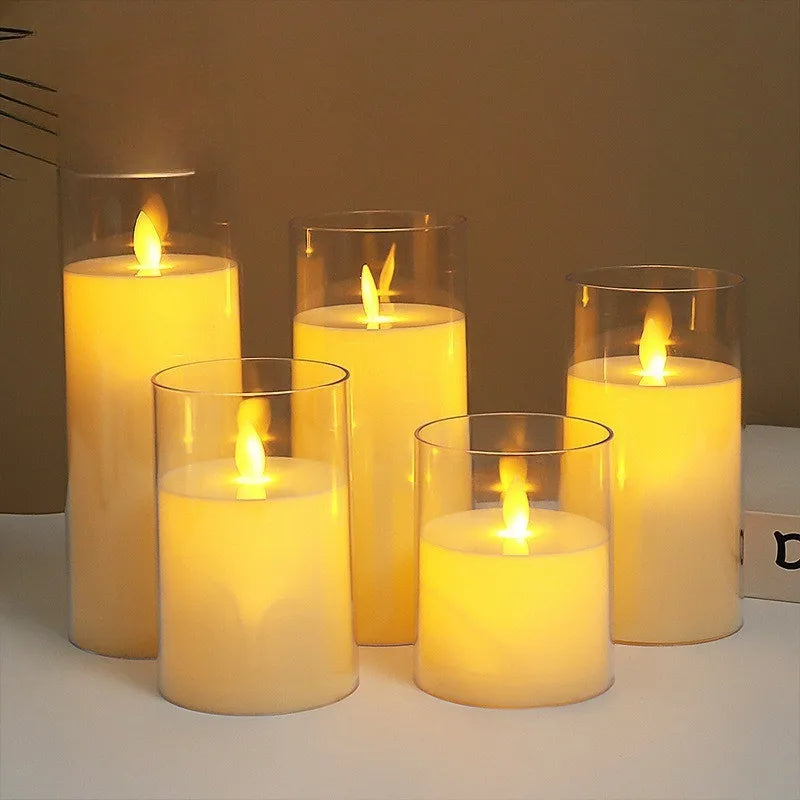 LED Candle Lights Indoor Atmosphere Desktop Ornaments Christmas Halloween Birthday Restaurant Room Decoration Lighting Fixtures