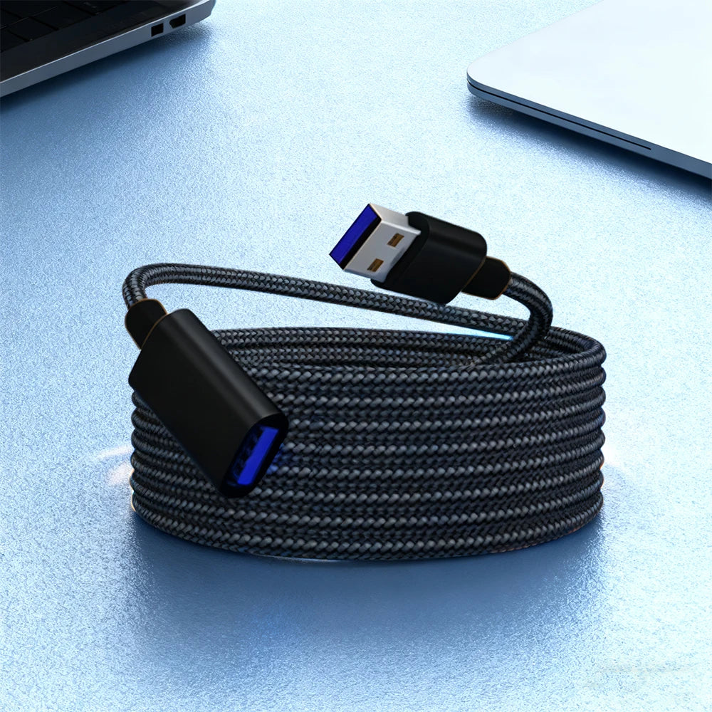 USB Extension Cables for Keyboards, Mice, Game Consoles, and Other Devices, Available in Four Colors.