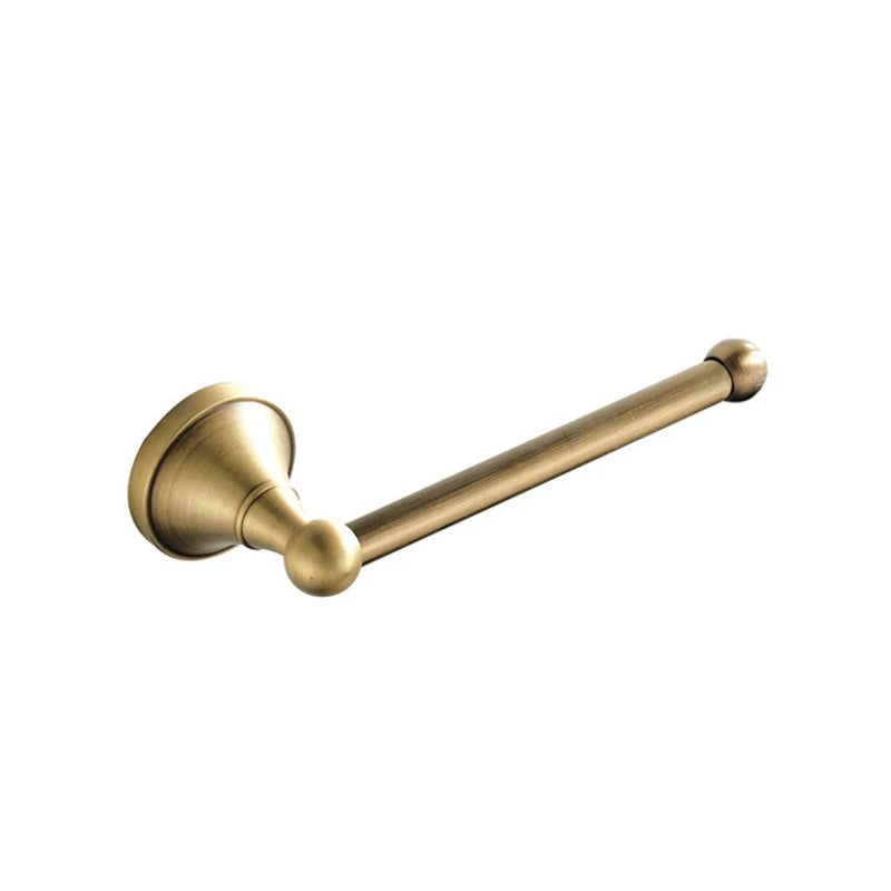 Antique brass plated wall-mounted towel rack bathroom hardware pendant set paper towel holder coat hook toilet brush ELA68A
