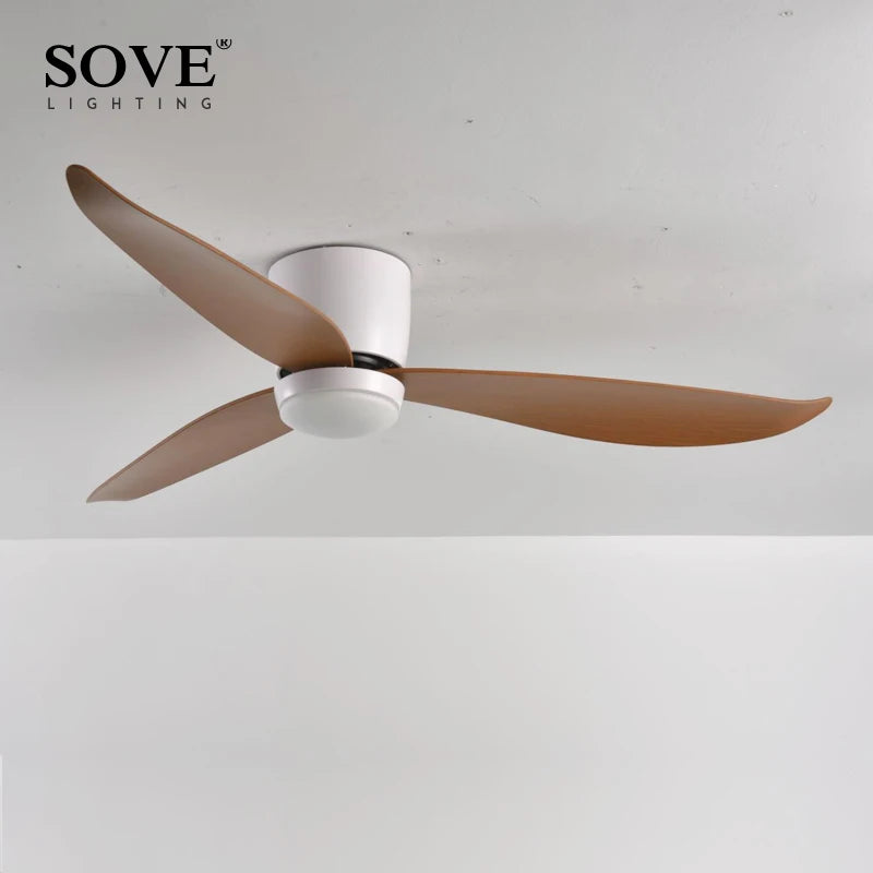 SOVE Modern Led Ceiling Fan Kitchen Living Room Dining Room Household High Air Volume Remote Control Pendant Light