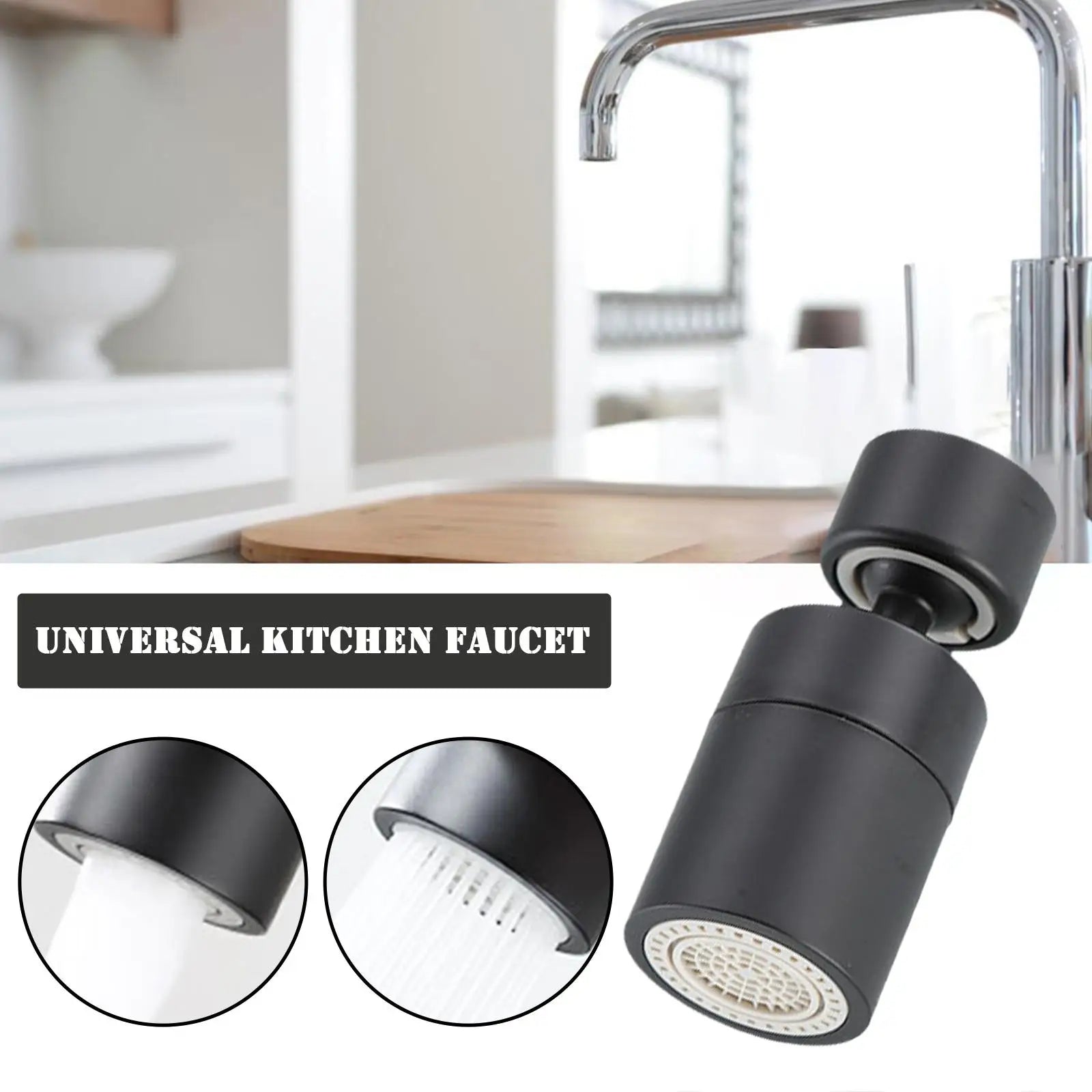 Dual Mode Metal Kitchen Faucet Sprayer Head Bubbler 360° Rotation Adaptor Sink Faucet Extender Aerator Nozzle Filter 22/24mm
