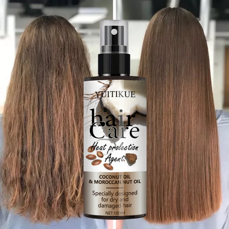 YUITIKUE Coconut Oil & Moroccan Nut Oil Hair Care Spray Heat Protection Agent Nourishing Repair for Dry Damaged Hair