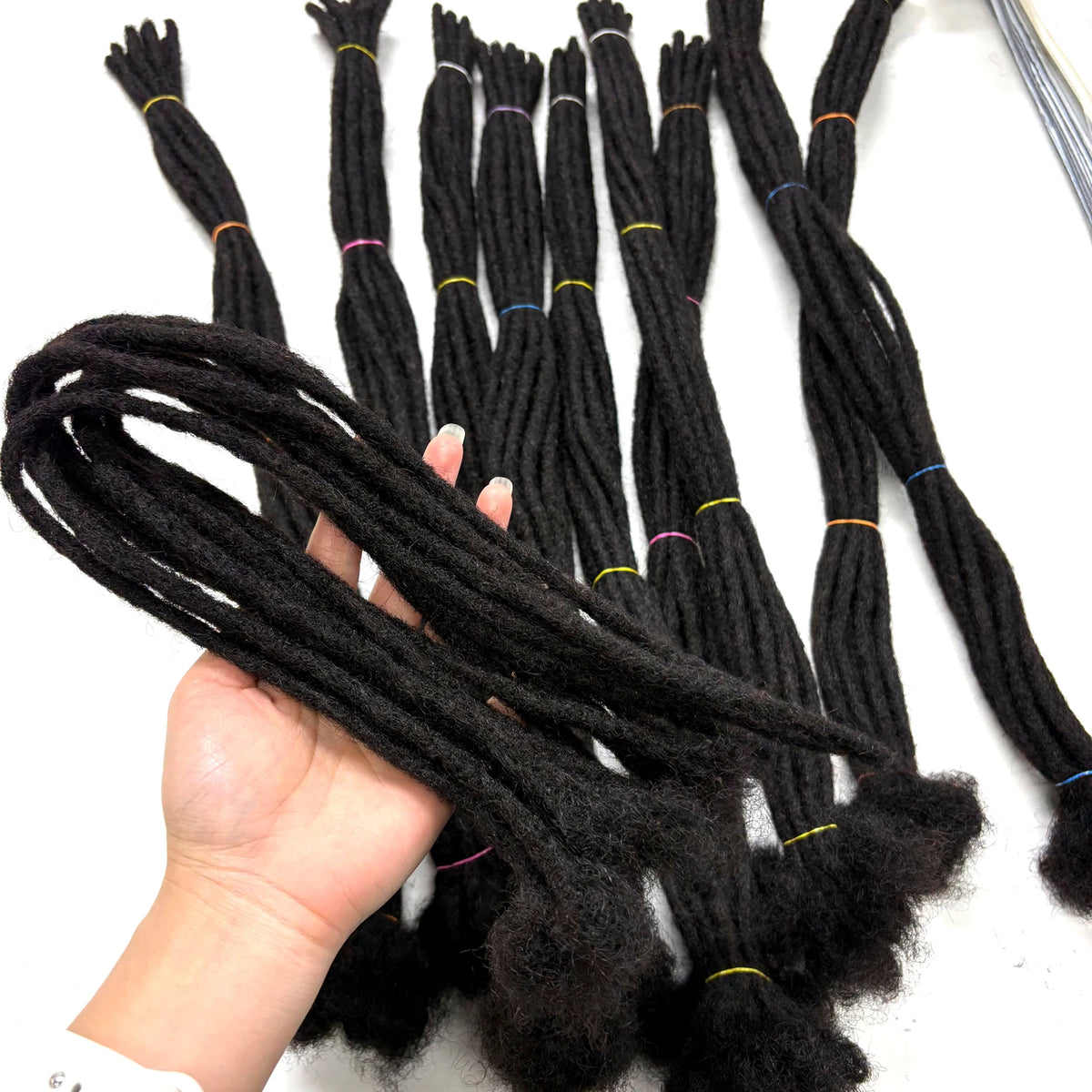 6-20inch 0.6cm Regular Loc Extension Human Hair 50 Strands Full Handmade 100% Human Hair Loc Dreadlock Extension for Men Women