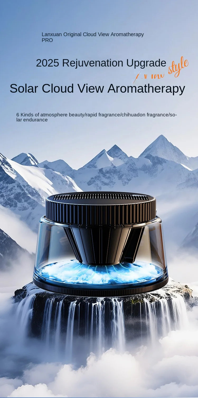 New High-end Cloud Car Solar Aromatherapy Light Luxury New Lasting Fragrance Men's Car Perfume Fog
