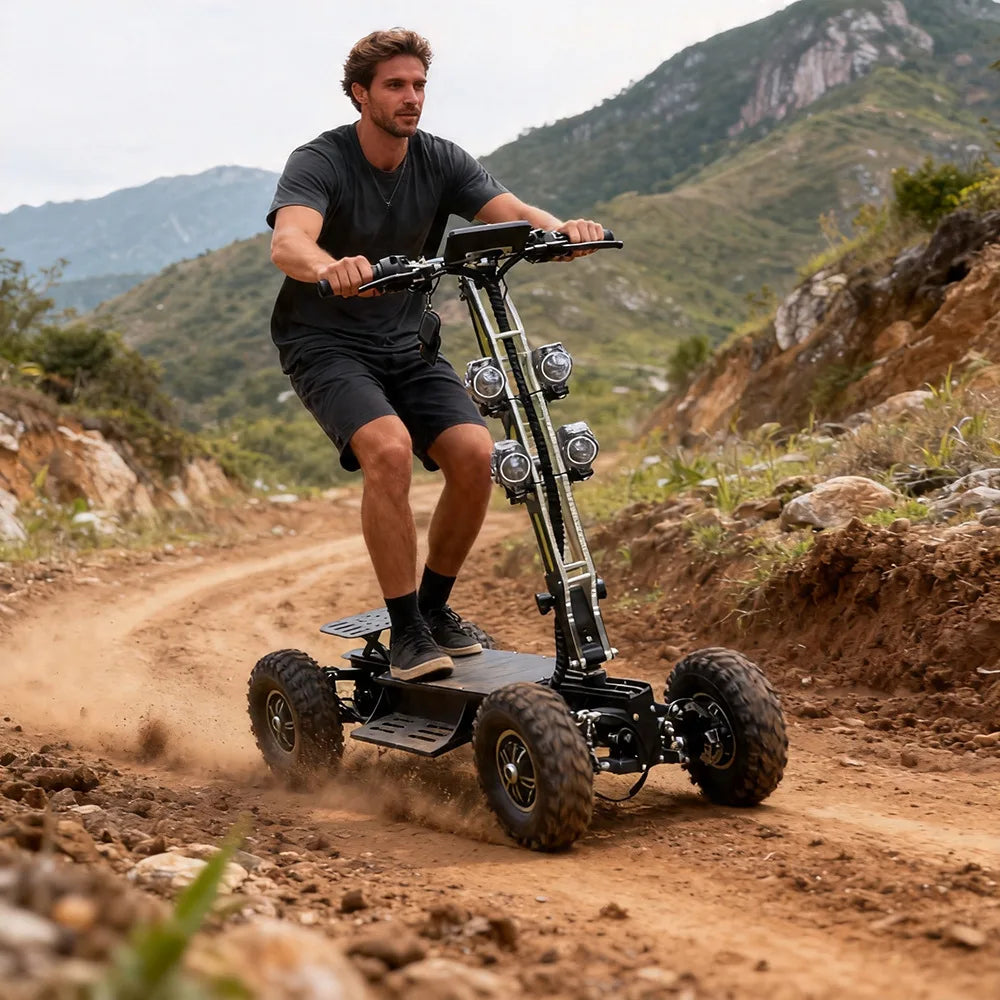 Four-wheel electric scooter high-speed dual-drive patrol car foldable
