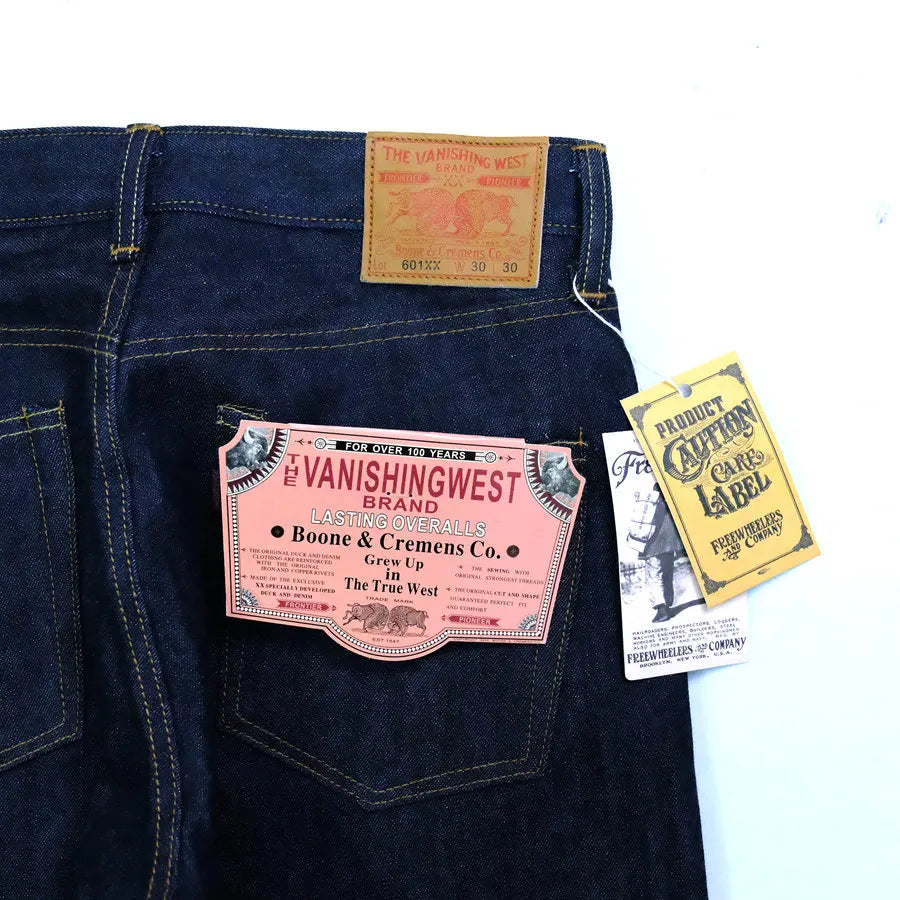 FREEWHEELERS 601XX 1951, five bags of 14oz indigo vintage jeans