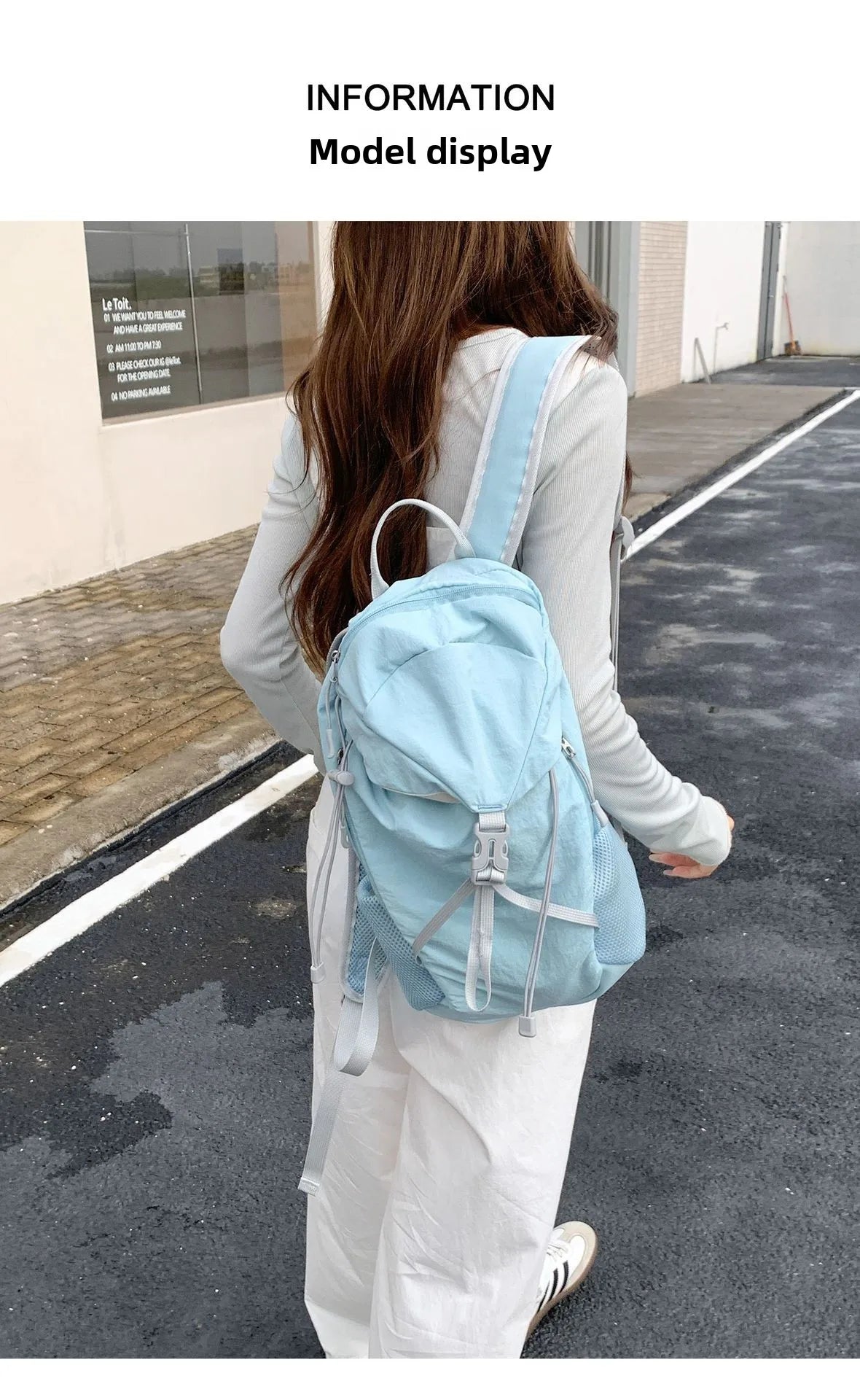 Women Outdoor Sports Backpack With Large Capacity Lightweight Nylon Backpack Suitable Casual Versatile Camping Travel Bag Unisex