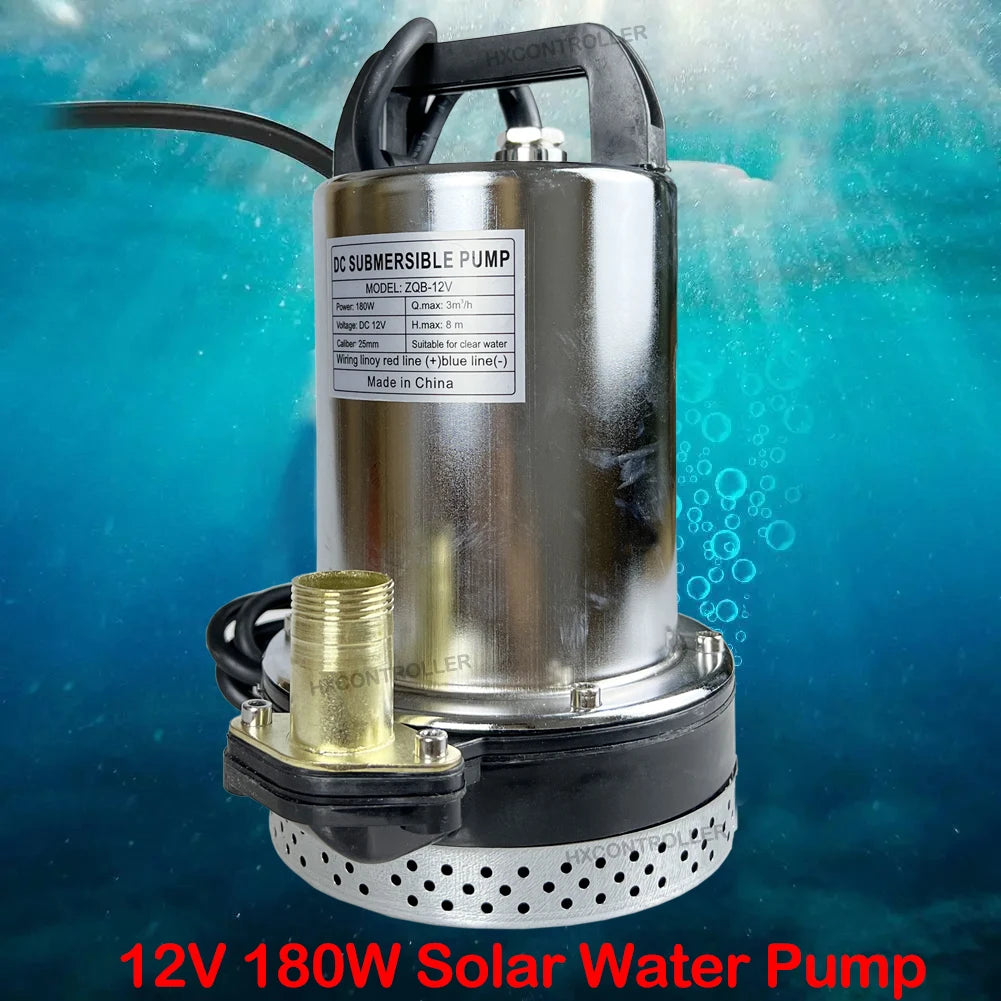12V 24V 180W 220W Submersible Clean Dirty Water Pump Swimming Pool Deep Well Pump Agricultural Irrigation Lift: 4-10m 8m/h Head