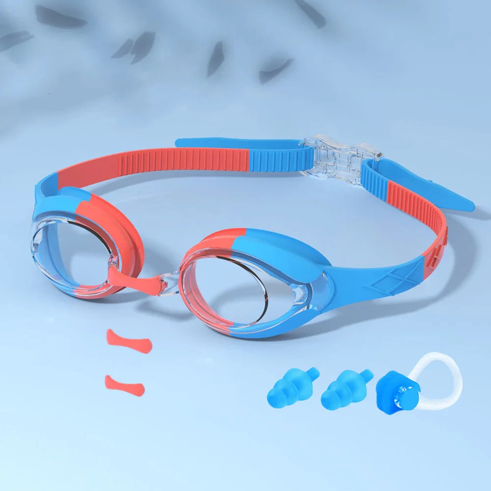 Kids Swimming Goggles Waterproof Swim Eyewear Glasses Anti-fog&Leak Girls Boys Youth Quick Adjustable Strap Age 3-14 Years Old