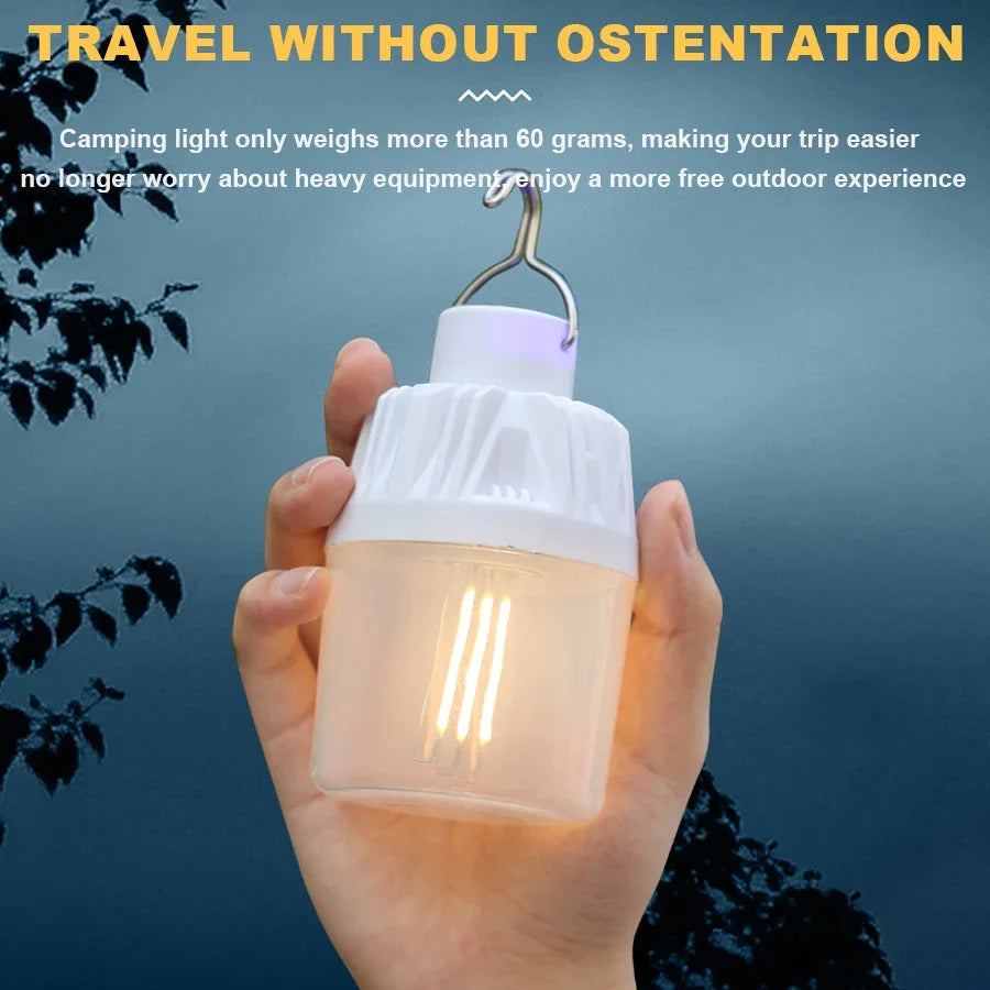 LED Camping Lights Rechargeable Flashlights 4 Lighting Modes Lamp Outdoor Portable Emergency Torch Hanging Lantern