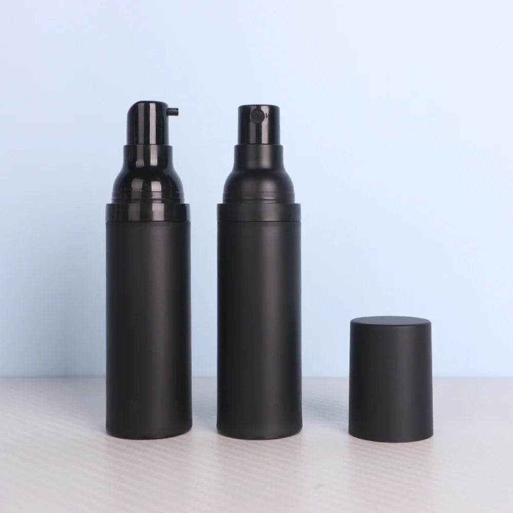 Plastic Pump Bottle 15ml 30ml 50ml Vacuum Pump Bottle Travel Bottling Container Black Lightproof Airless Spray Bottle Lotion