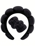 Soft and Comfortable - Face Wash, Makeup Women's Hair Accessories Luxury Fiber Spa Headband and Wristband 3 Piece Set