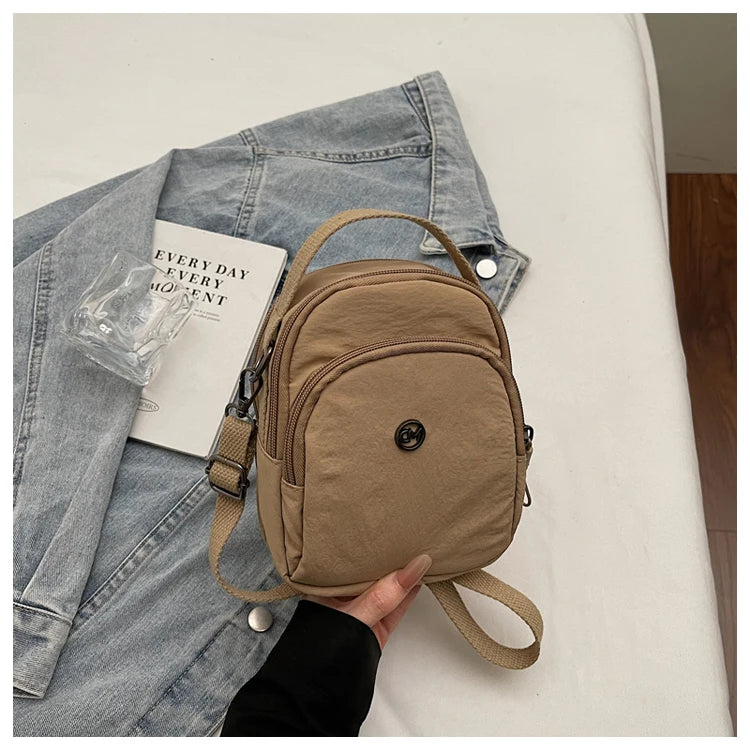 Casual Oxford Fabric Mobile Phone Bag Women's Crossbody Bag Lightweight Trendy Single Shoulder Canvas Bag for Walking