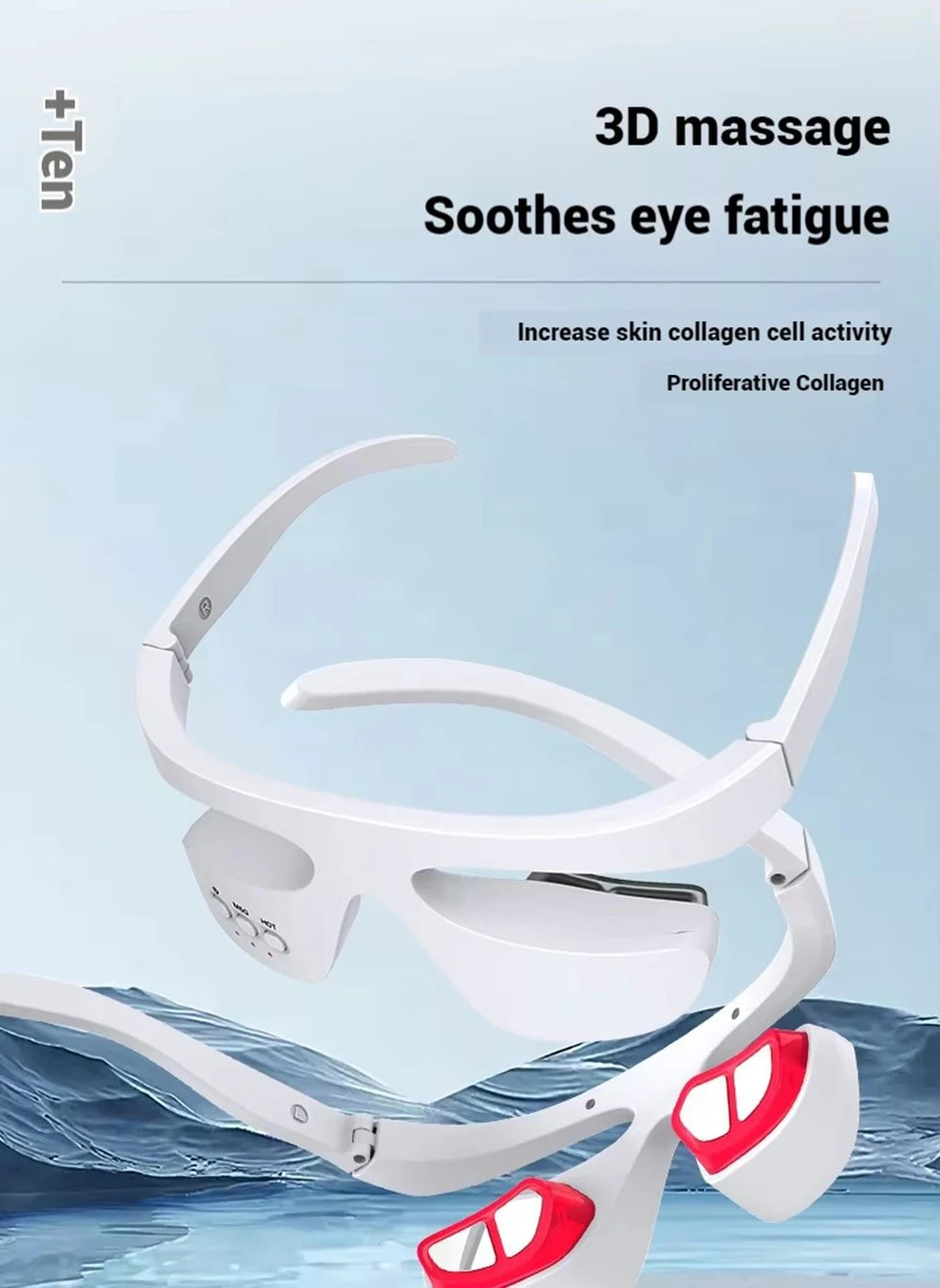 Smart Eye Massager 3D Red Light Eye Fatigue Dark Circles Relaxing Under-Eye Glasses Massage Beauty Machine