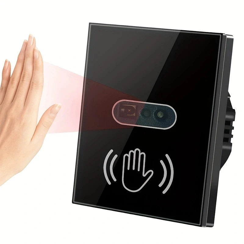 COLOROCK 1pc Wall Light Switch Infrare IR Sensor No Need Touch EU UK 220V 110V Glass Screen Panel Electrical Power On Off Lamp