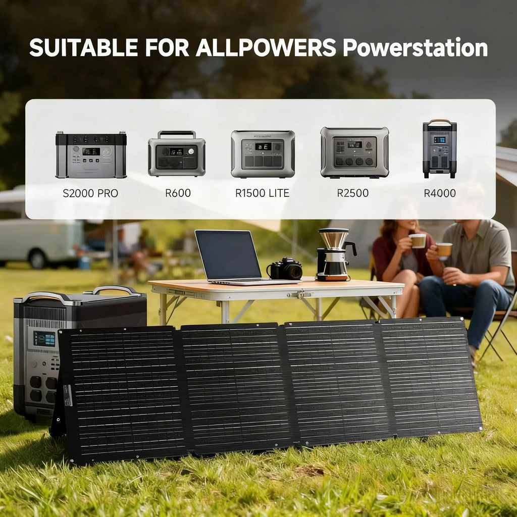 ALLPOWERS Portable Solar Panel 60W 100W 200W with Solar Output Waterproof IP68 Solar Charger for RV Laptops Camp