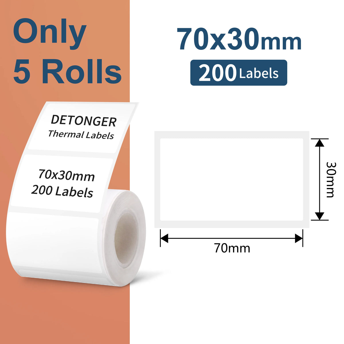 DETONGER DP30S 28-80mm Mini Portable Thermal Printer Multifunctional Barcode Label Sticker Maker BT Android / iOS