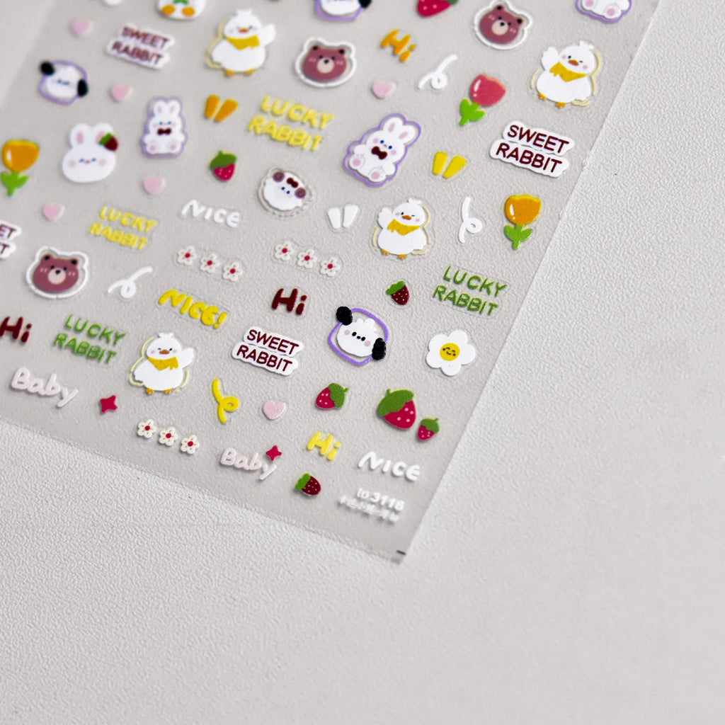 1pcs 5D Kawaii Penguin Nail Stickers Cartoon Animals Self Adhesive Nail Art Decorations Sticker Manicure Decals DIY Accessories