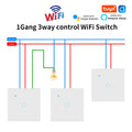 3way Wifi Switch 1/2/3gang Touch Light Switches With Tempered Glass Support Tuya Smart Life APP Voice Control For Stairs Bedroom