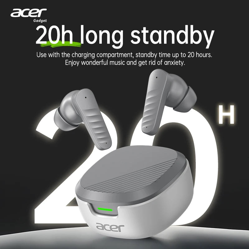 Acer Ohr503 Wireless Bluetooth Headphones with In-Ear Design, High-Definition Sound Quality, Noise Reduction for Calls, Comfortable Fit, Suitable for Sports, Running, and Cycling, Compatible with Mobile Phones and Tablets