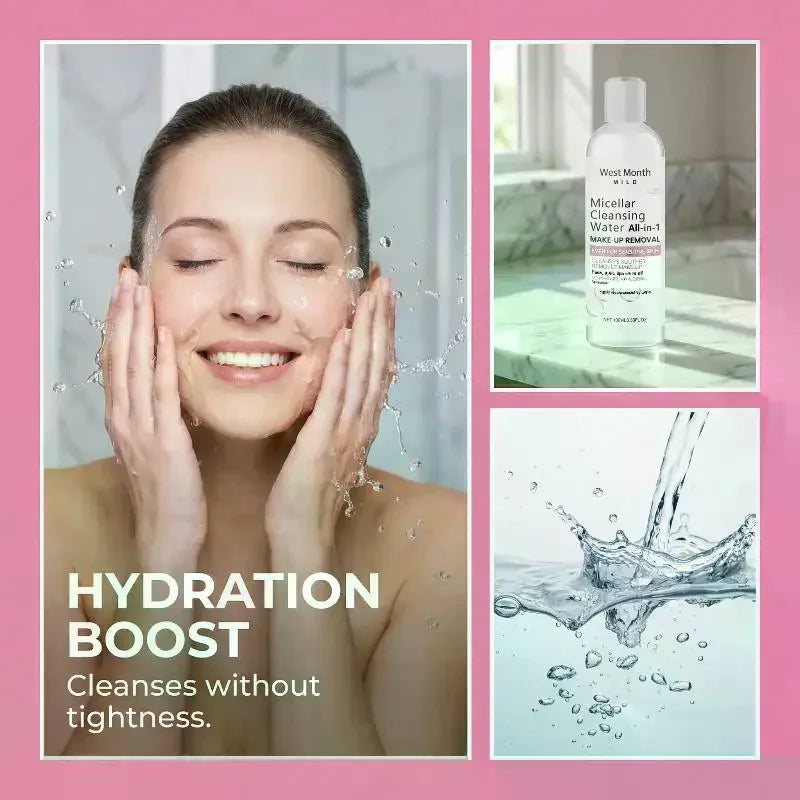Micellar Water Pore Cleansing Deep Makeup Remover Gentle Hydrating for Eye Lip Face Care