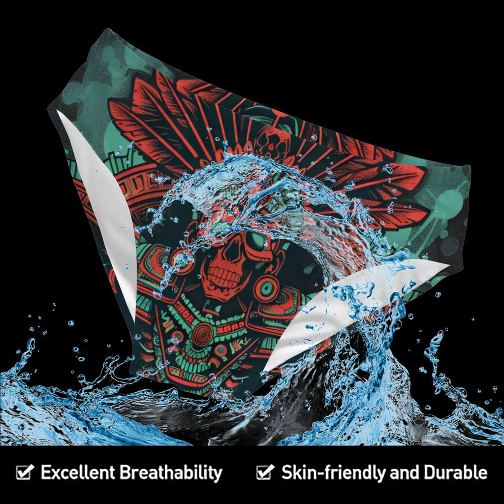 Retro Mayan Skull Swim Trunks Lightweight Comfortable Sexy Men's Triangle Trunks Pool Party Beach Vacations Sexy Mens Bikinis
