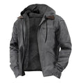 Winter New Men Casual Jackets Hooded Zipper Pocket Fashion Solid Color Fleece Warm Outerwear Male Outdoor Hooded Hoodie Coats