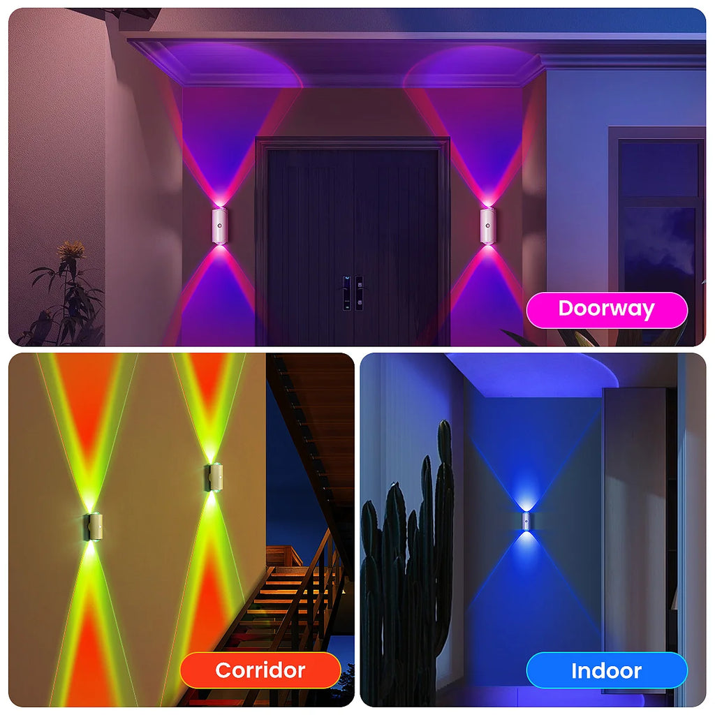 Rechargeable LED Night Lights with Motion Sensor Wall Lights, RGB Gradient Ambient Light, Dimmable Indoor Lamps, Magnetic Step L