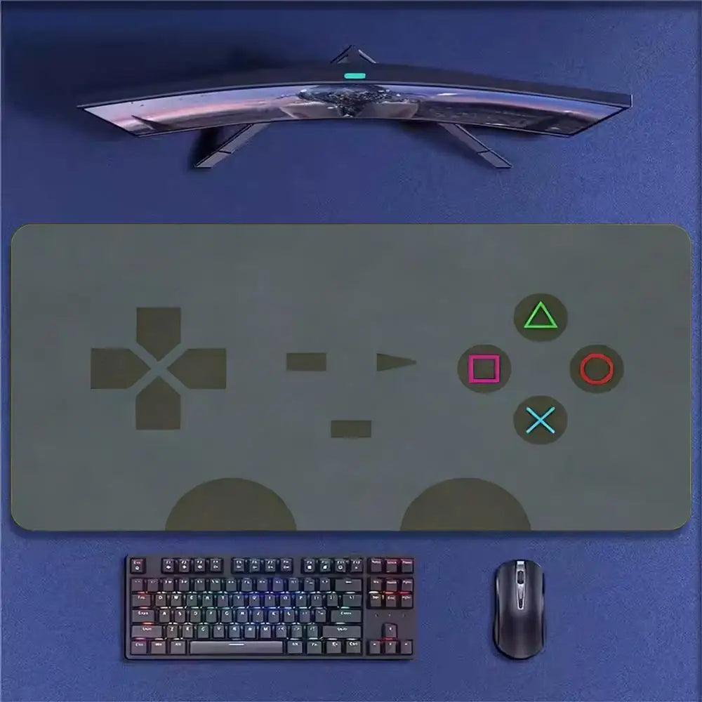 Super Retro Game Controller Mouse Pad Tapetes de Mesa Teclado, Borracha Kawai, Tapete de Mesa Antiderrapante, XXL90x40cm
