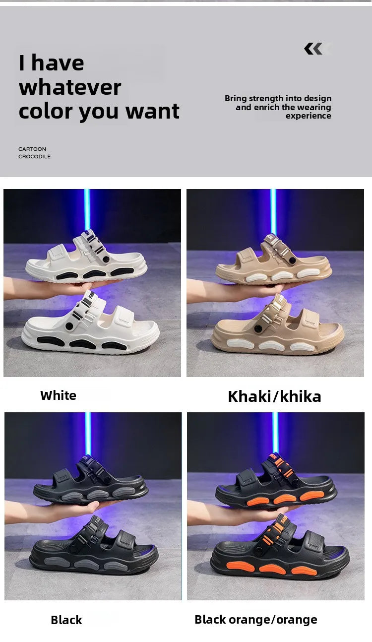 New lightweight and soft cloud like men's sandals and slippers for summer outings, durable and thick soled, anti slip