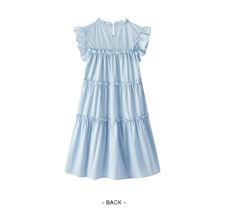 Semir Women Dress Cap Sleeve Ruffle Cake Dress Cute Girlish Sweet Gentle Mini 2026 Summer Casual Top