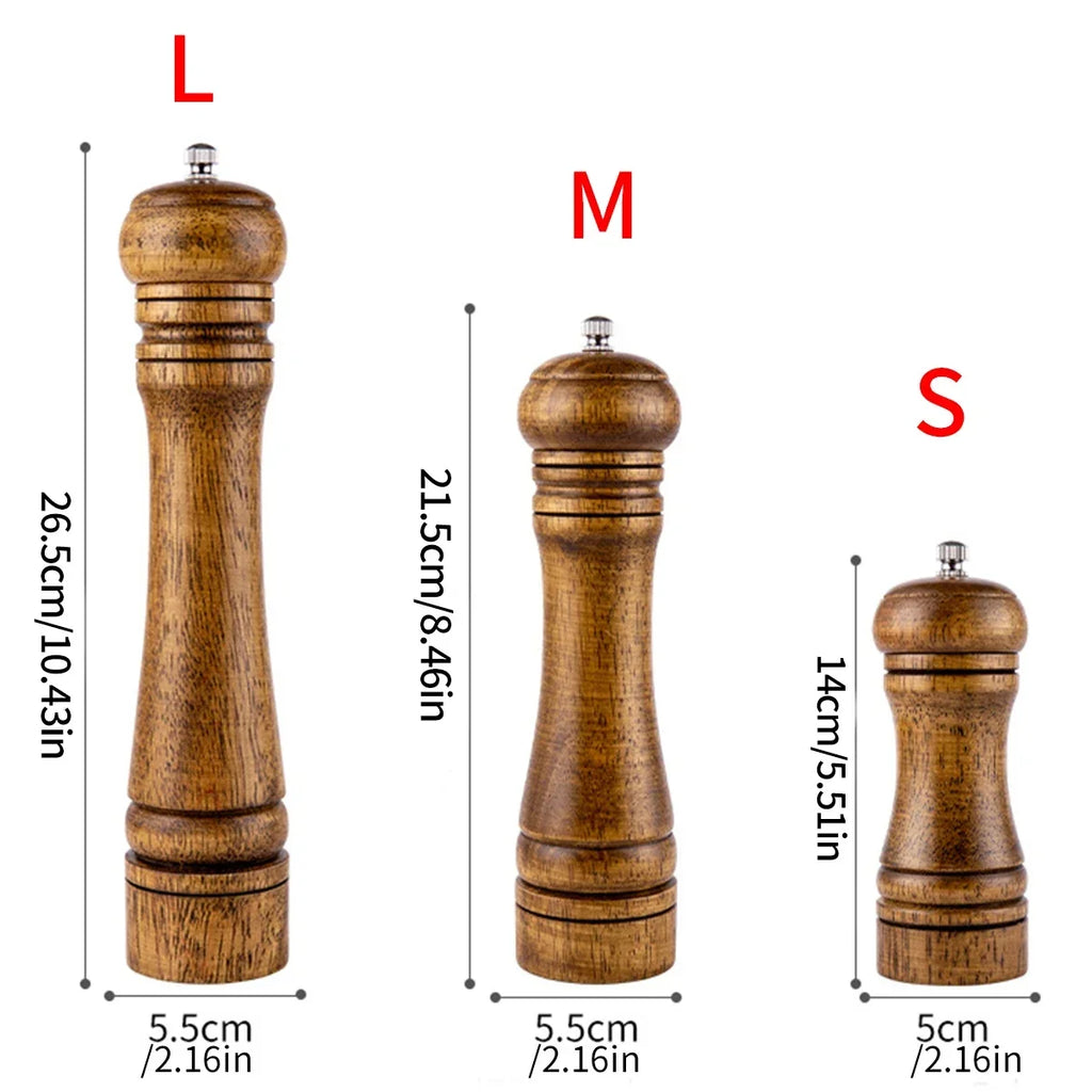 Wood Pepper Grinder,  Salt Mill Pepper Grinder, Salt Shakers with Adjustable Ceramic Rotor Wood Pepper Grinder for Your Kitchen
