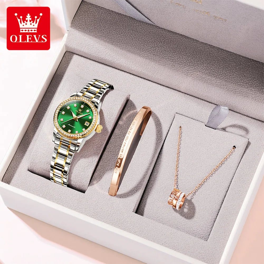 OLEVS Automatic Mechanical Watch for Ladies Auto Date Top Brand Business Luxury Women Watch NEW 7003