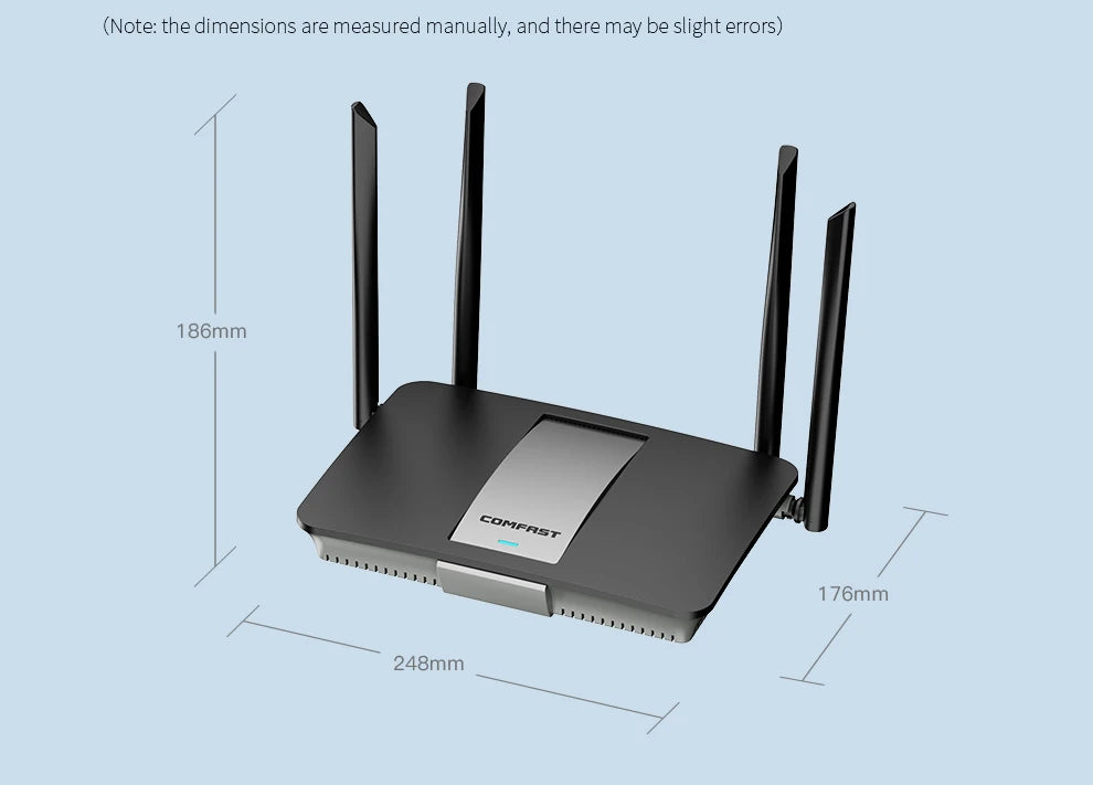 COMFAST CF-WR627AX AX2700 WiFi6 Mesh Router Gigabit Dual Band 2.4G+5.8GHz One-Click Mesh Whole Home Coverage 4 High Gain Antenna