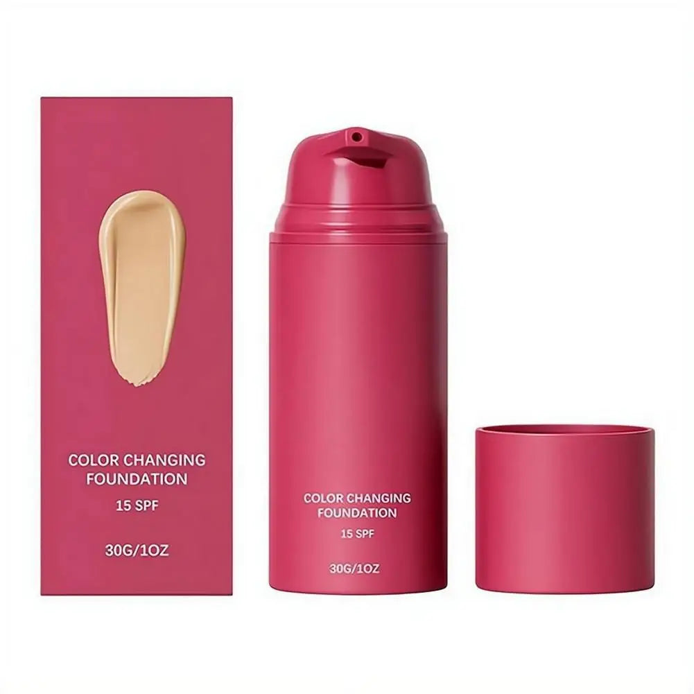Natural Temperature-Adaptive Color Correcting Foundation Long Lasting Brightening Clear Base Makeup Even Skin Tone Face Makeup