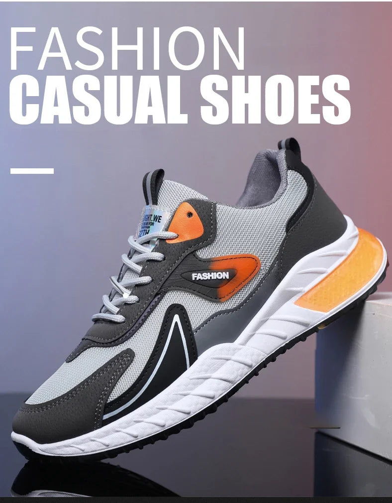 Men's Sneakers Fashion Breathable Vulcanized Shoes Casual Sports Shoes Men Trendy Lace-up Sneakers Zapatillas Hombre 2024